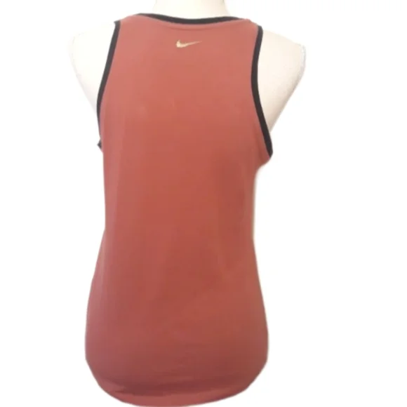 The Nike Tee Dri Fit Tank Top Red with Gold Glitter Swoop - Size Small - Picture 2 of 10